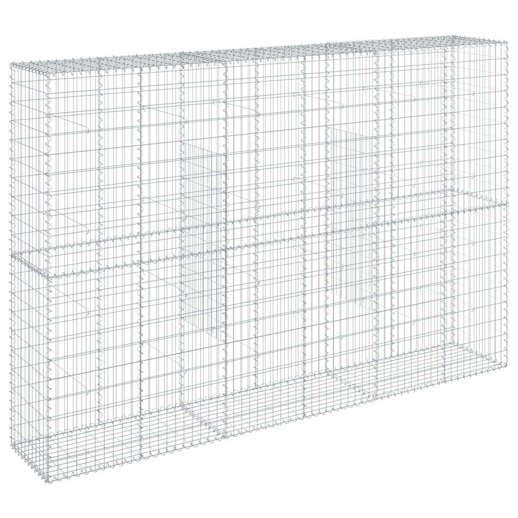 vidaXL Gabion Basket with Cover 300x50x200 cm Galvanised Iron 5