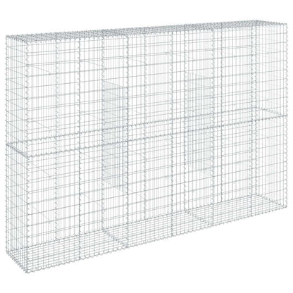 vidaXL Gabion Basket with Cover 300x50x200 cm Galvanised Iron 5