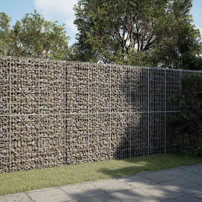 vidaXL Gabion Basket with Cover 300x50x200 cm Galvanised Iron 1