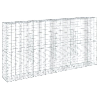 vidaXL Gabion Basket with Cover 400x50x200 cm Galvanised Iron 2