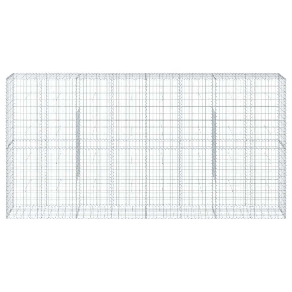 vidaXL Gabion Basket with Cover 400x50x200 cm Galvanised Iron 3