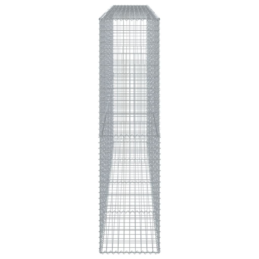 vidaXL Gabion Basket with Cover 400x50x200 cm Galvanised Iron 4