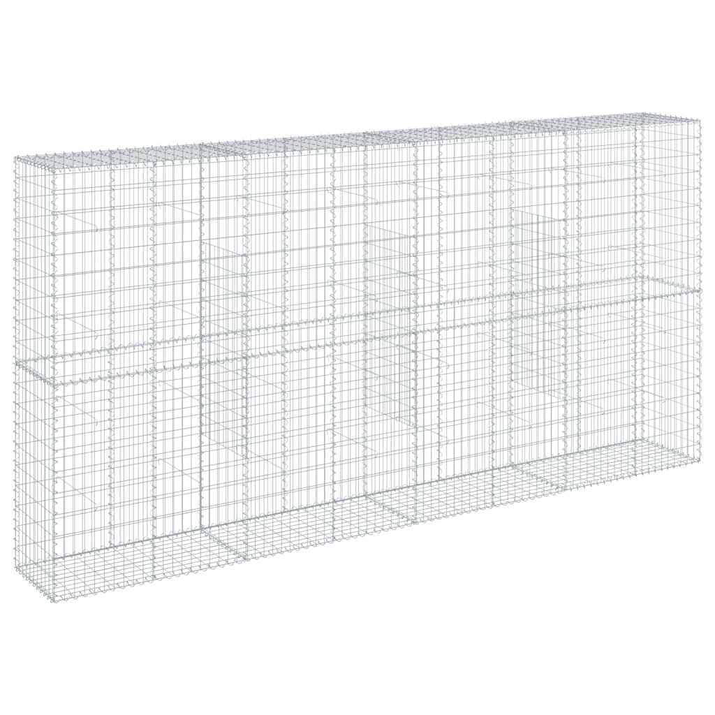 vidaXL Gabion Basket with Cover 400x50x200 cm Galvanised Iron 5