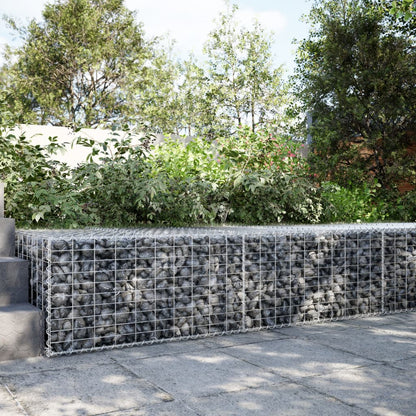 vidaXL Gabion Basket with Cover Galvanised Iron Depth 100 cm Height 50 cm