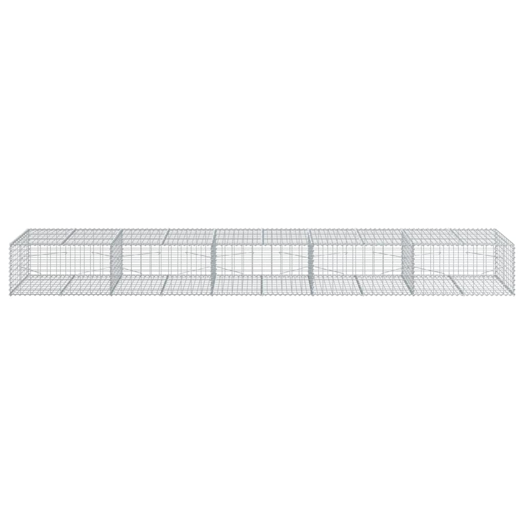 vidaXL Gabion Basket with Cover 500x100x50 cm Galvanised Iron 3