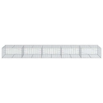 vidaXL Gabion Basket with Cover 500x100x50 cm Galvanised Iron 3