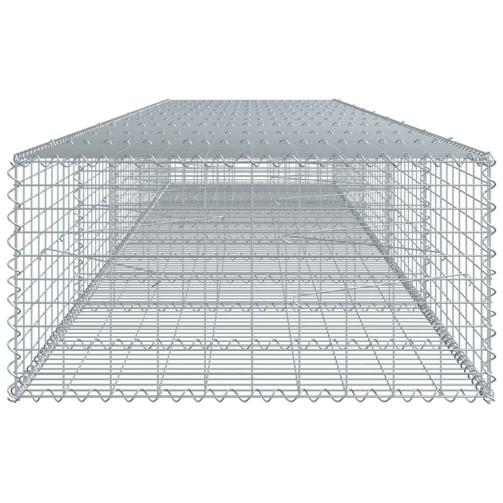 vidaXL Gabion Basket with Cover 500x100x50 cm Galvanised Iron 4