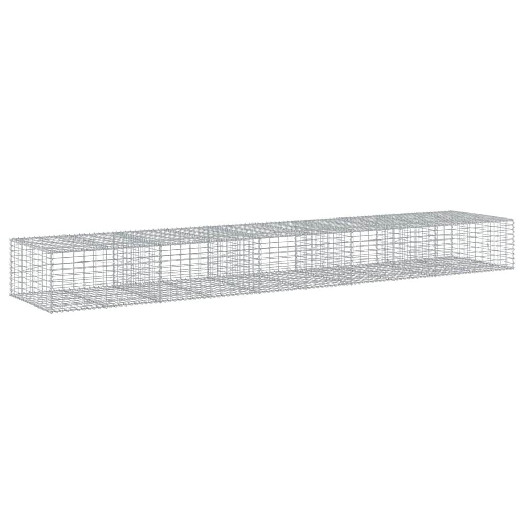 vidaXL Gabion Basket with Cover 500x100x50 cm Galvanised Iron 5