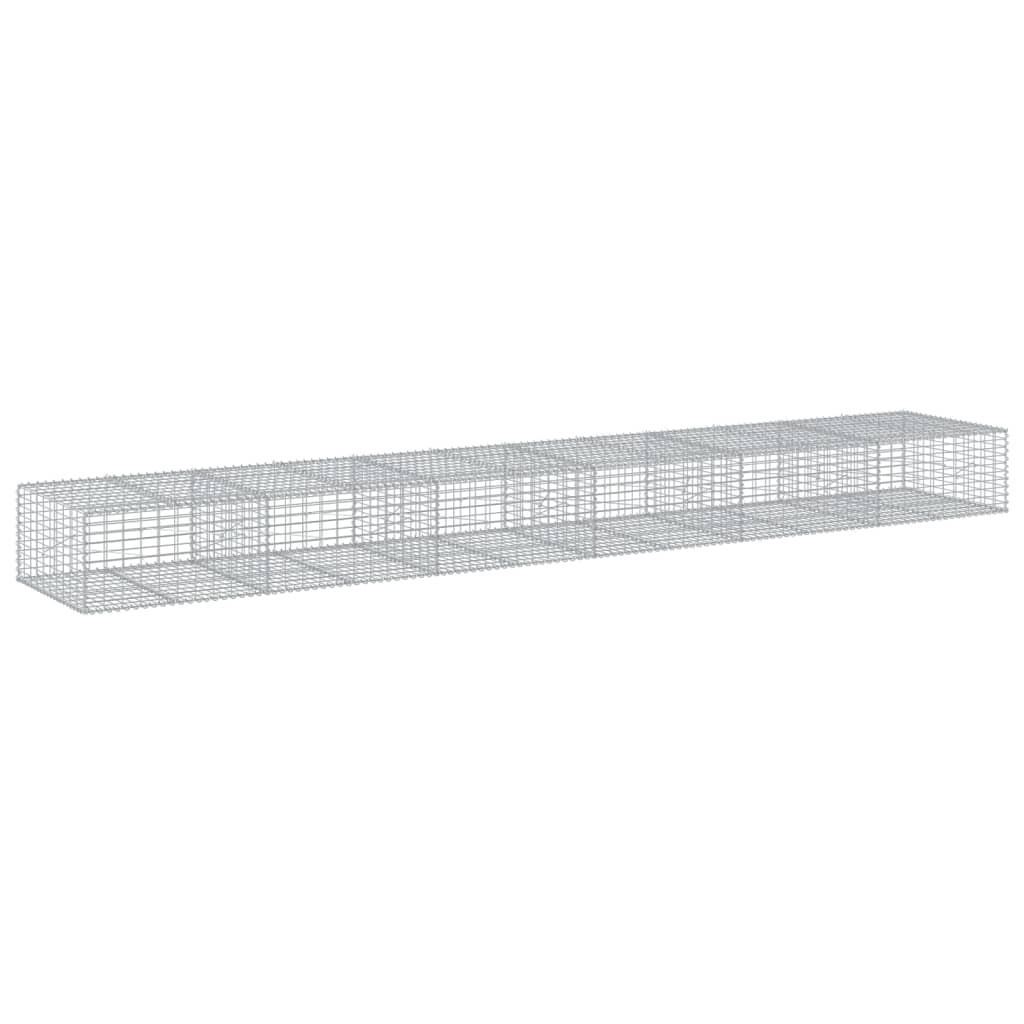 vidaXL Gabion Basket with Cover 600x100x50 cm Galvanised Iron 2