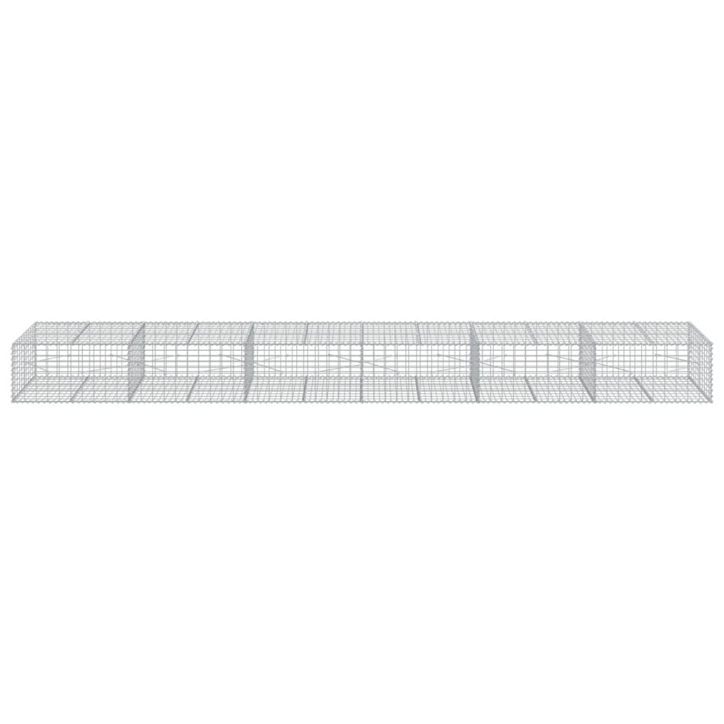 vidaXL Gabion Basket with Cover 600x100x50 cm Galvanised Iron 3