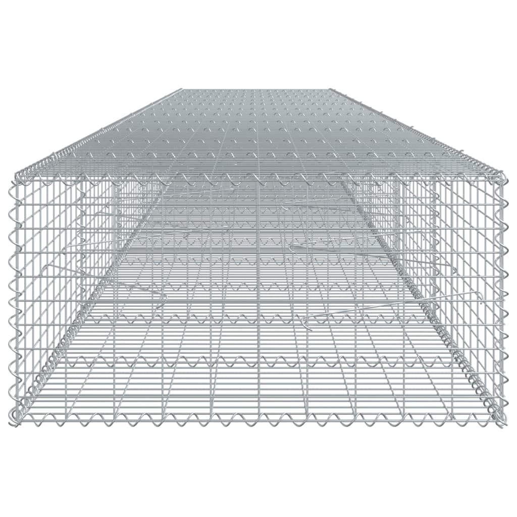 vidaXL Gabion Basket with Cover 600x100x50 cm Galvanised Iron 4