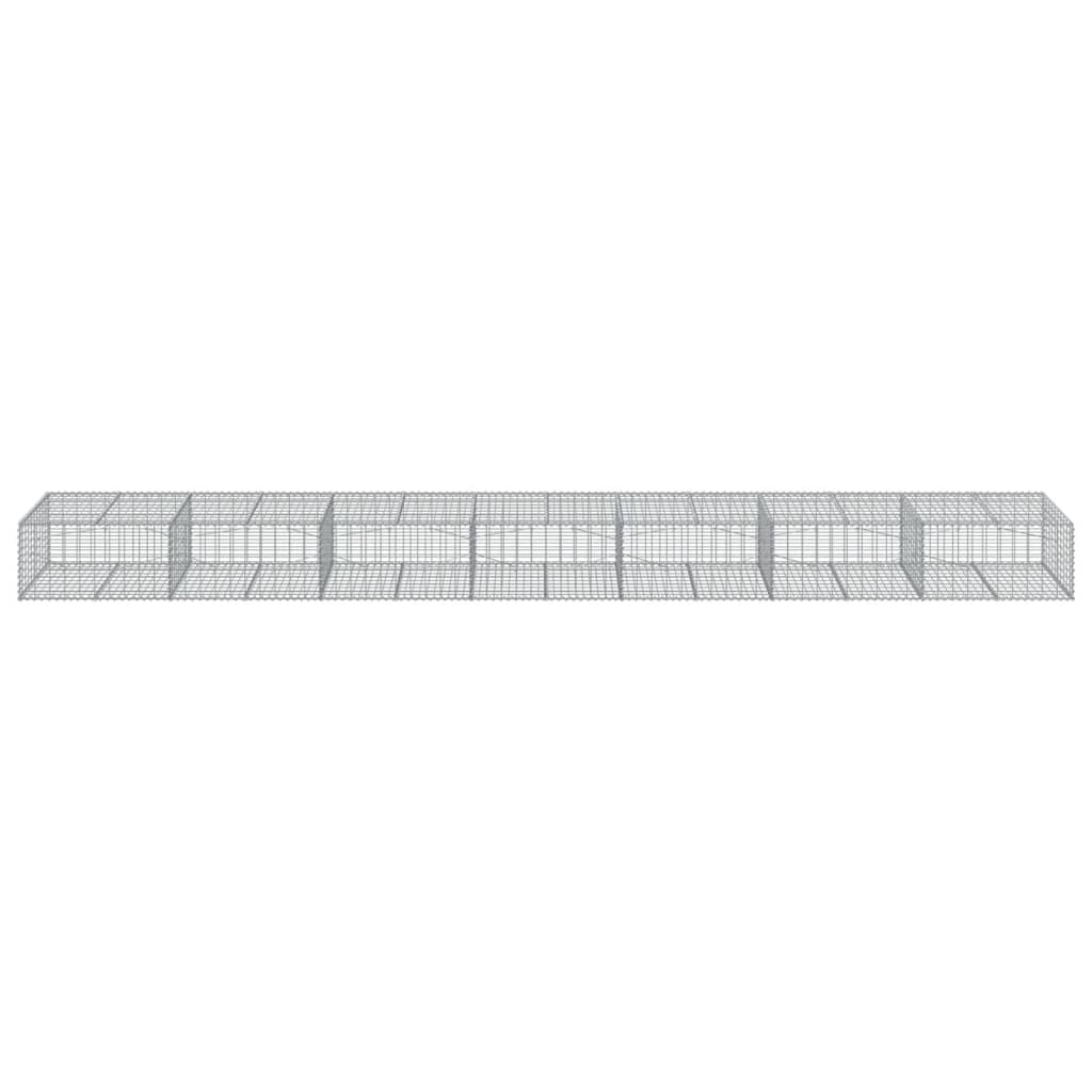 vidaXL Gabion Basket with Cover 700x100x50 cm Galvanised Iron 3