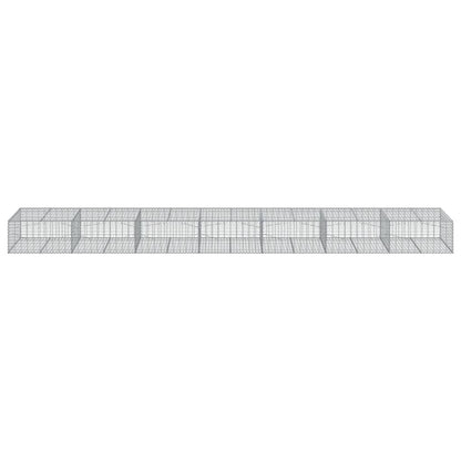 vidaXL Gabion Basket with Cover 700x100x50 cm Galvanised Iron 3