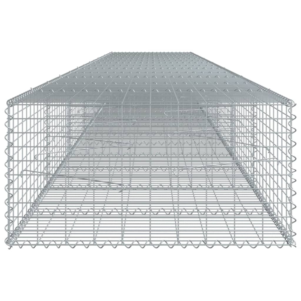 vidaXL Gabion Basket with Cover 700x100x50 cm Galvanised Iron 4