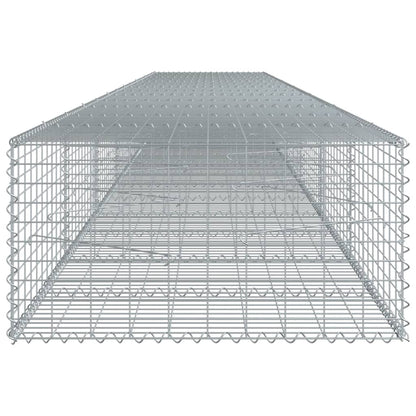 vidaXL Gabion Basket with Cover 700x100x50 cm Galvanised Iron 4