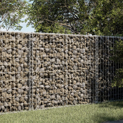 vidaXL Gabion Basket with Cover Galvanised Iron Depth 100 cm Height 100 cm