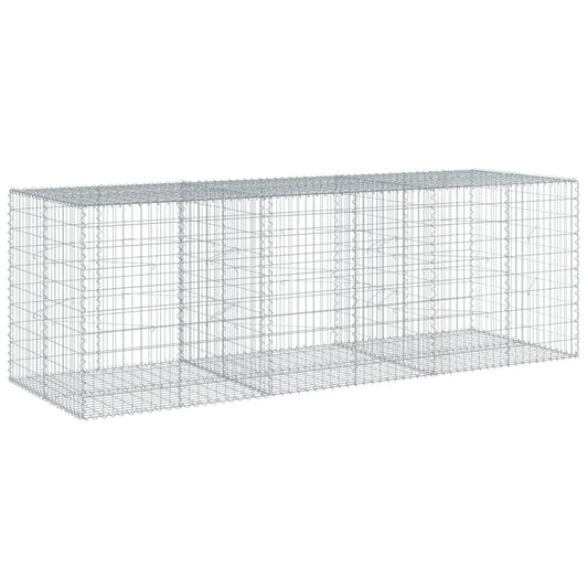 vidaXL Gabion Basket with Cover 300x100x100 cm Galvanised Iron 2