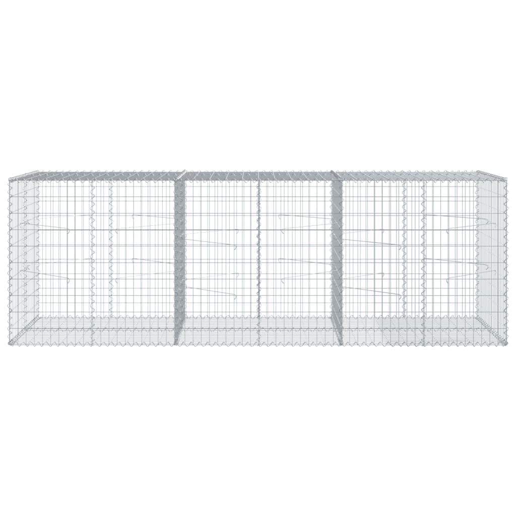 vidaXL Gabion Basket with Cover 300x100x100 cm Galvanised Iron 3