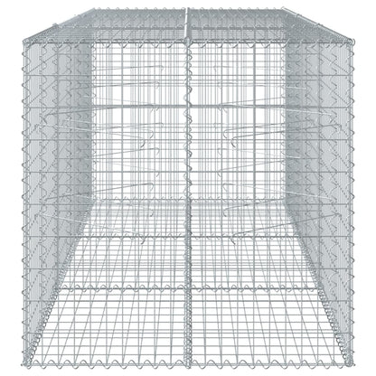 vidaXL Gabion Basket with Cover 300x100x100 cm Galvanised Iron 4