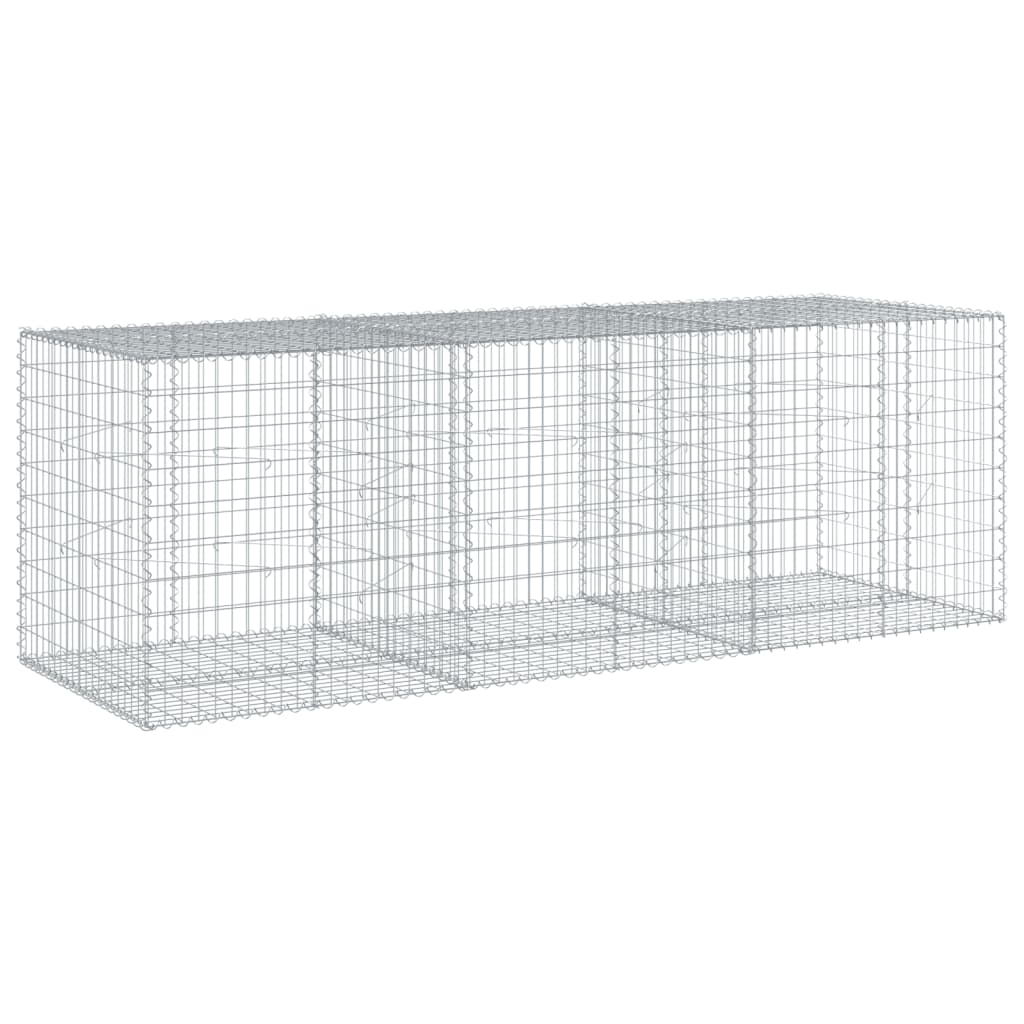 vidaXL Gabion Basket with Cover 300x100x100 cm Galvanised Iron 5