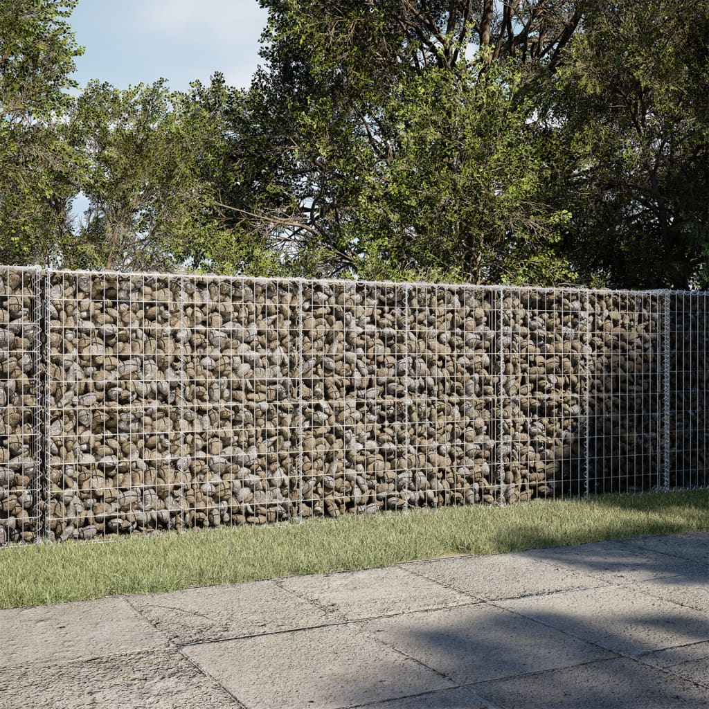 vidaXL Gabion Basket with Cover 300x100x100 cm Galvanised Iron 1