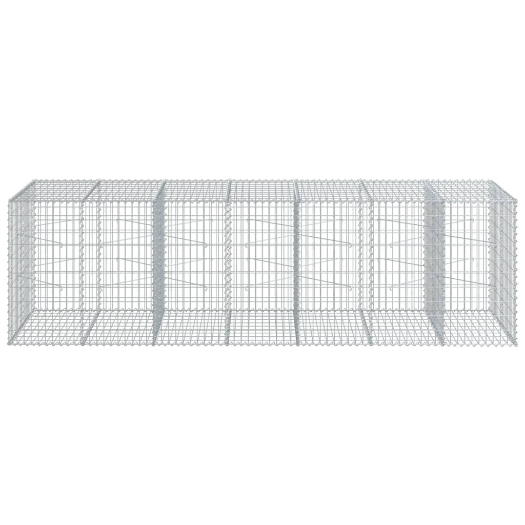 vidaXL Gabion Basket with Cover 350x100x100 cm Galvanised Iron 3