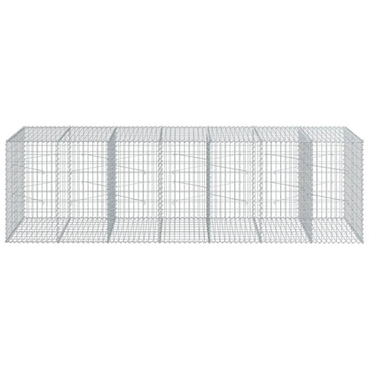 vidaXL Gabion Basket with Cover 350x100x100 cm Galvanised Iron 3