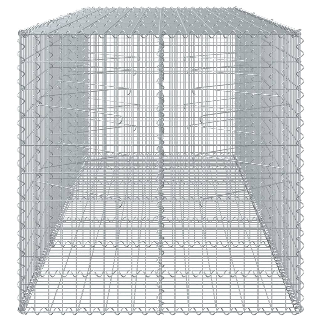 vidaXL Gabion Basket with Cover 350x100x100 cm Galvanised Iron 4