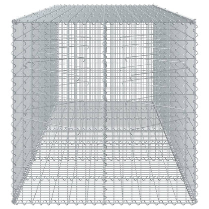 vidaXL Gabion Basket with Cover 350x100x100 cm Galvanised Iron 4