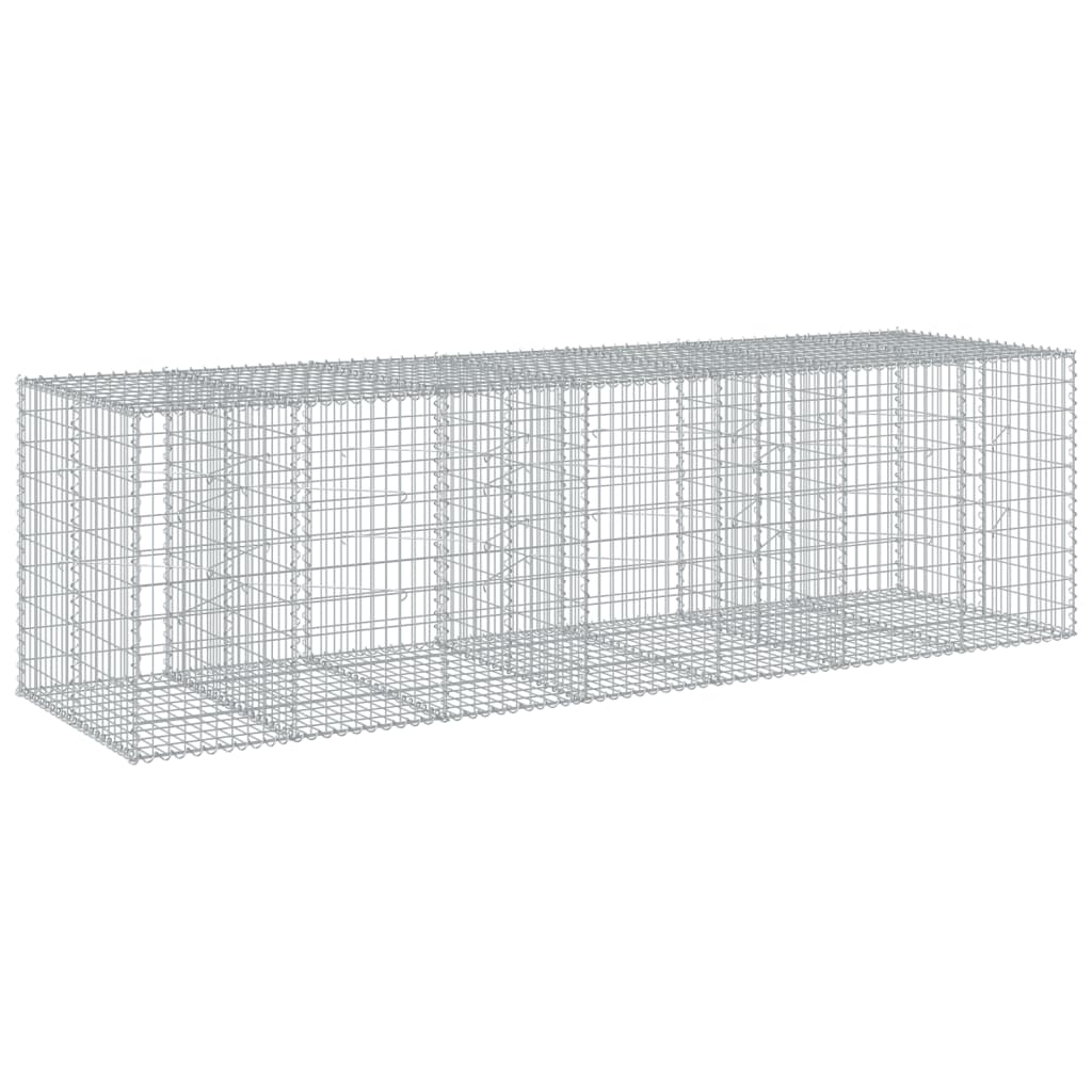 vidaXL Gabion Basket with Cover 350x100x100 cm Galvanised Iron 5