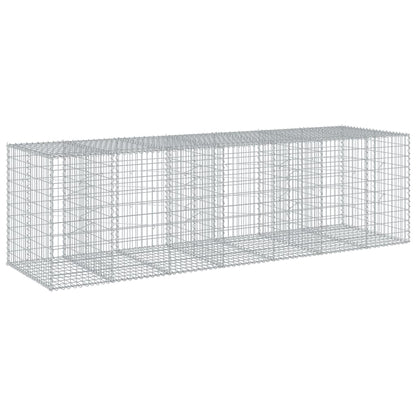 vidaXL Gabion Basket with Cover 350x100x100 cm Galvanised Iron 5