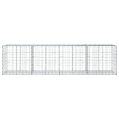 vidaXL Gabion Basket with Cover 400x100x100 cm Galvanised Iron 3