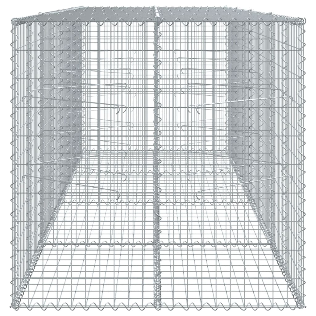 vidaXL Gabion Basket with Cover 400x100x100 cm Galvanised Iron 4