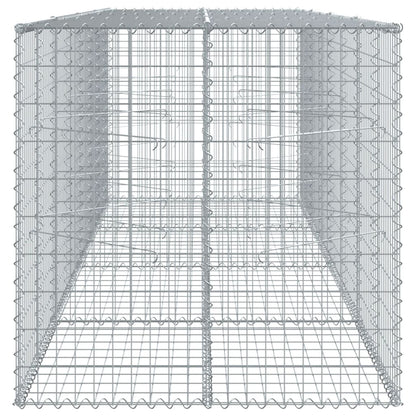 vidaXL Gabion Basket with Cover 400x100x100 cm Galvanised Iron 4