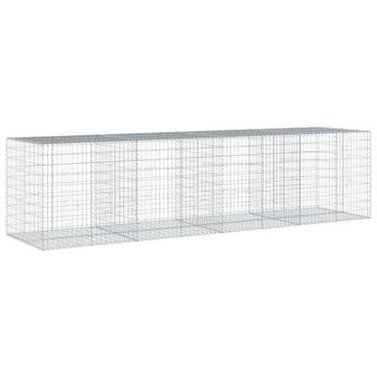 vidaXL Gabion Basket with Cover 400x100x100 cm Galvanised Iron 5