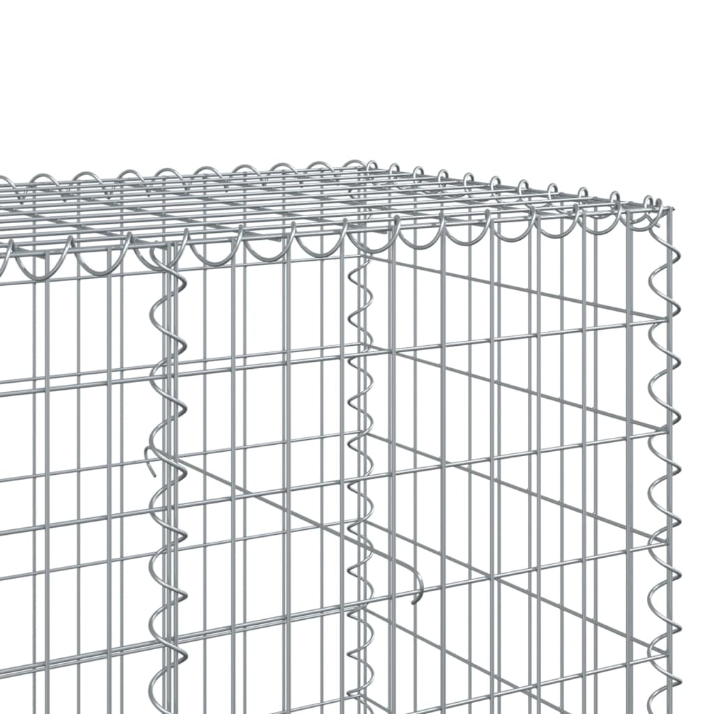 vidaXL Gabion Basket with Cover 400x100x100 cm Galvanised Iron 6