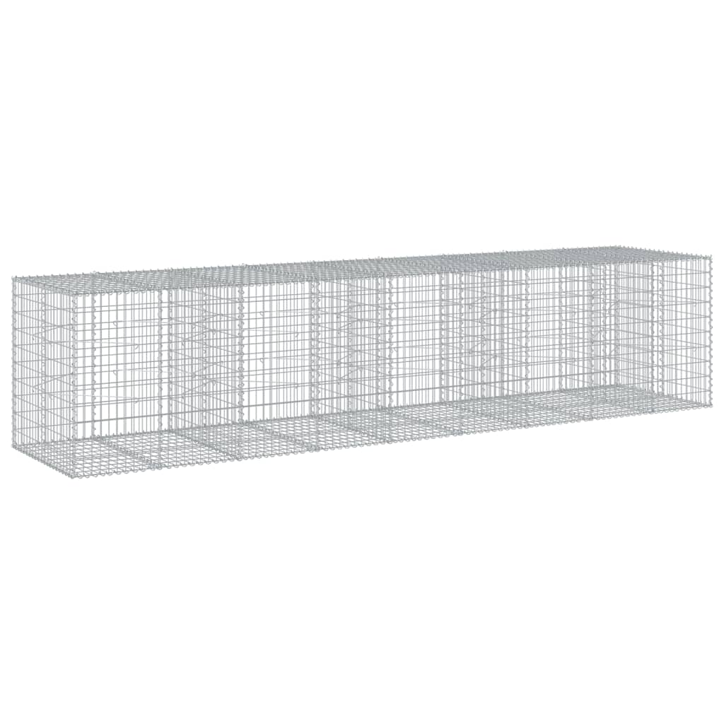 vidaXL Gabion Basket with Cover 450x100x100 cm Galvanised Iron 2