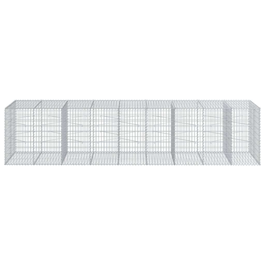 vidaXL Gabion Basket with Cover 450x100x100 cm Galvanised Iron 3