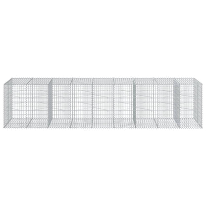 vidaXL Gabion Basket with Cover 450x100x100 cm Galvanised Iron 3
