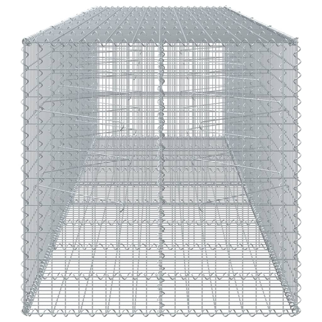 vidaXL Gabion Basket with Cover 450x100x100 cm Galvanised Iron 4