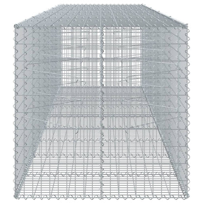 vidaXL Gabion Basket with Cover 450x100x100 cm Galvanised Iron 4