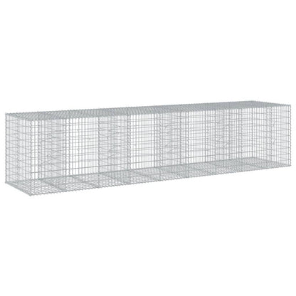 vidaXL Gabion Basket with Cover 450x100x100 cm Galvanised Iron 5