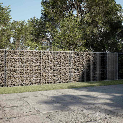 vidaXL Gabion Basket with Cover Galvanised Iron Depth 100 cm Height 100 cm