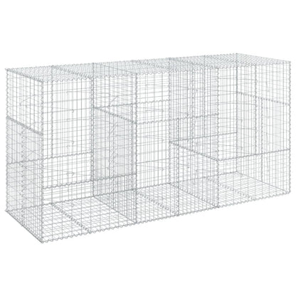 vidaXL Gabion Basket with Cover 300x100x150 cm Galvanised Iron 2