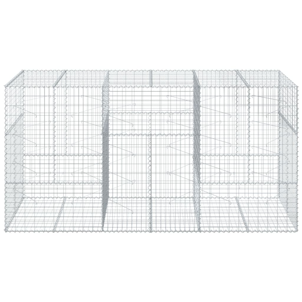 vidaXL Gabion Basket with Cover 300x100x150 cm Galvanised Iron 3