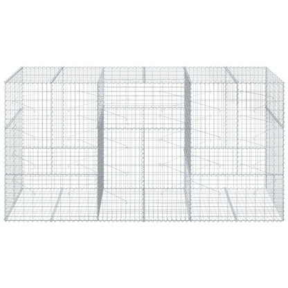 vidaXL Gabion Basket with Cover 300x100x150 cm Galvanised Iron 3