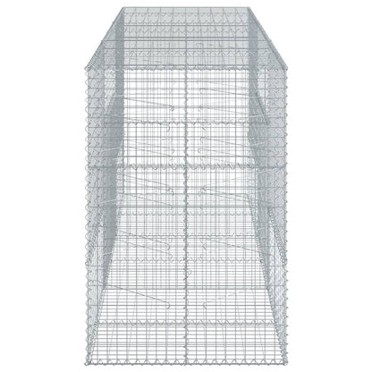 vidaXL Gabion Basket with Cover 300x100x150 cm Galvanised Iron 4