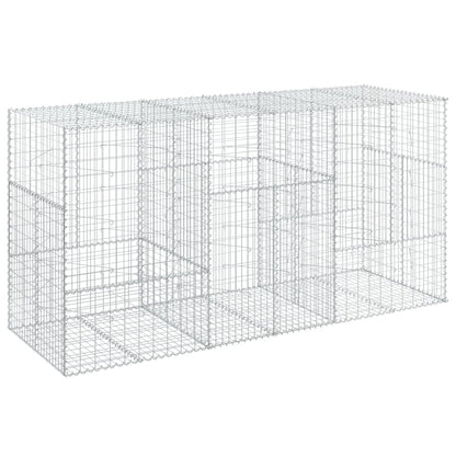 vidaXL Gabion Basket with Cover 300x100x150 cm Galvanised Iron 5