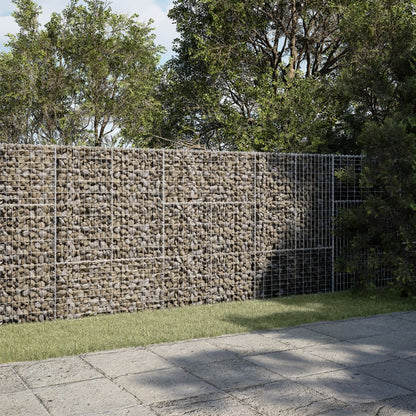 vidaXL Gabion Basket with Cover 300x100x150 cm Galvanised Iron 1
