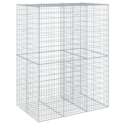 vidaXL Gabion Basket with Cover 150x100x200 cm Galvanised Iron 2